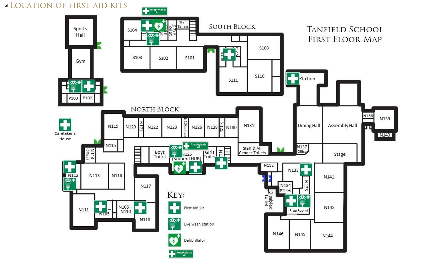 Location of First Aid Kits on the ground floor